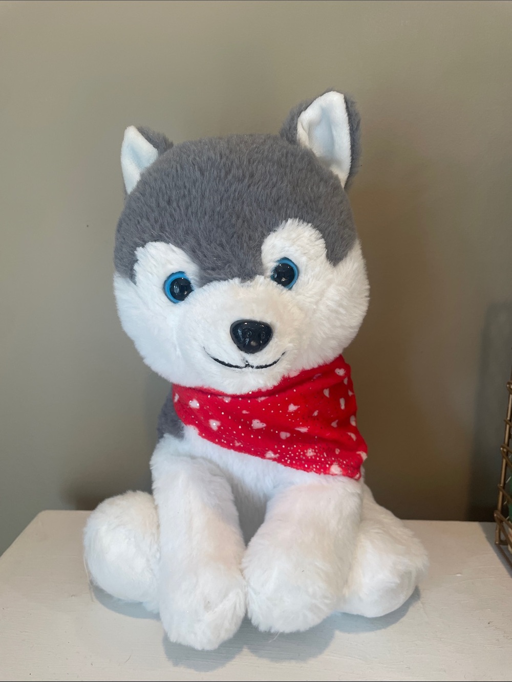 Husky plush with blue eyes